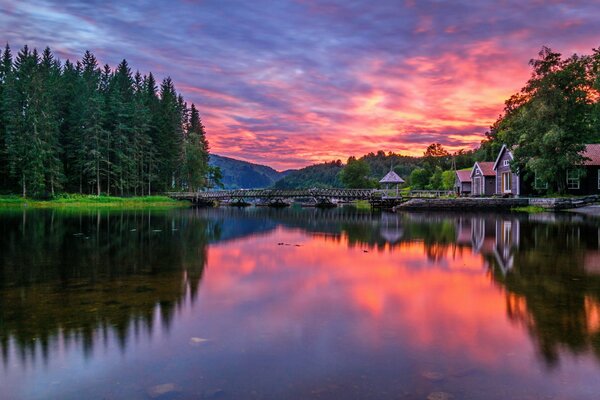 Norway Rogoland morning dawn river