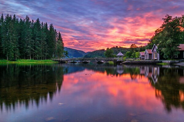 Norvège Rogoland matin aube rivière