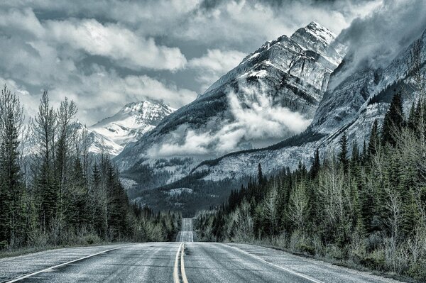 Banff National Park in Canada among the high mountains