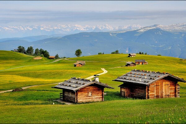 Landscape Alps summer roads mountains