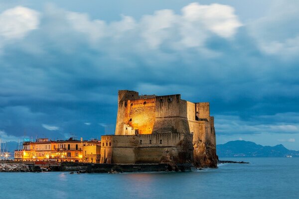 Naples fortress on the seashore