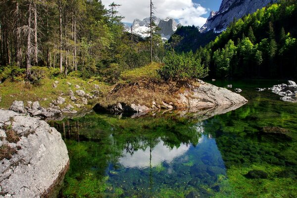 Озеро в горной долине. австрия