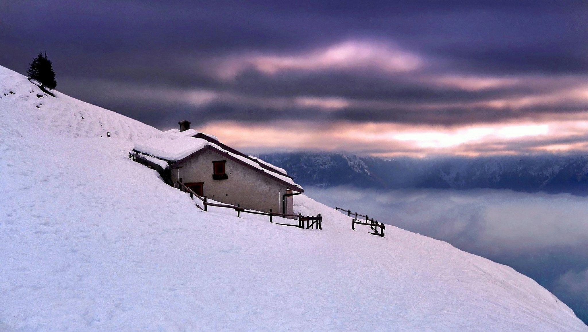 montagne montagne pente maison neige hiver