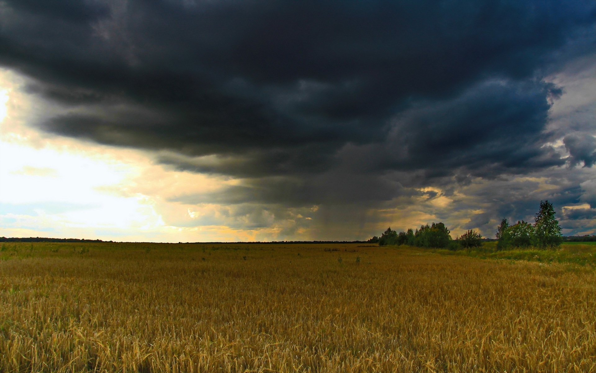 campo lluvia nubes paisaje