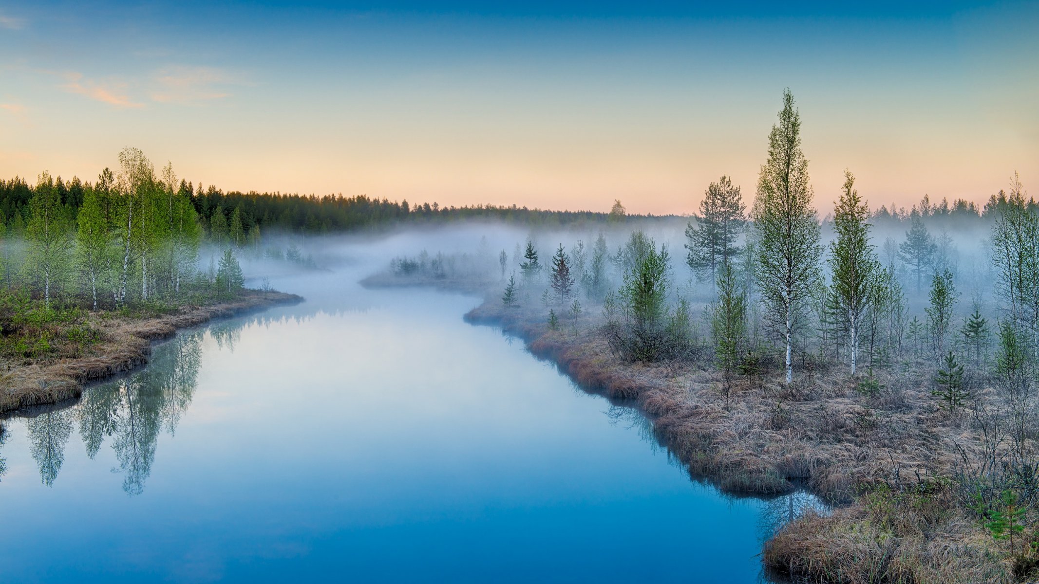 туман рост suomi пейзаж