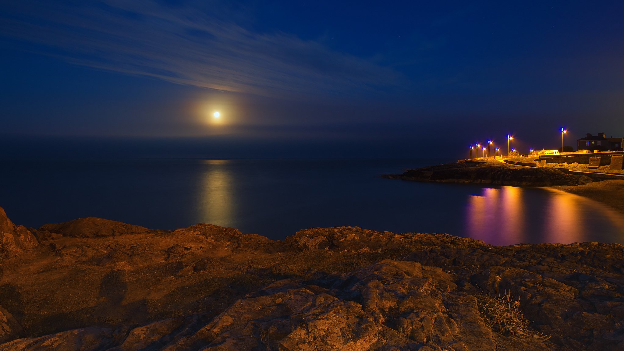 notte mare spiaggia lanterne luna sentiero lunare tranquillità