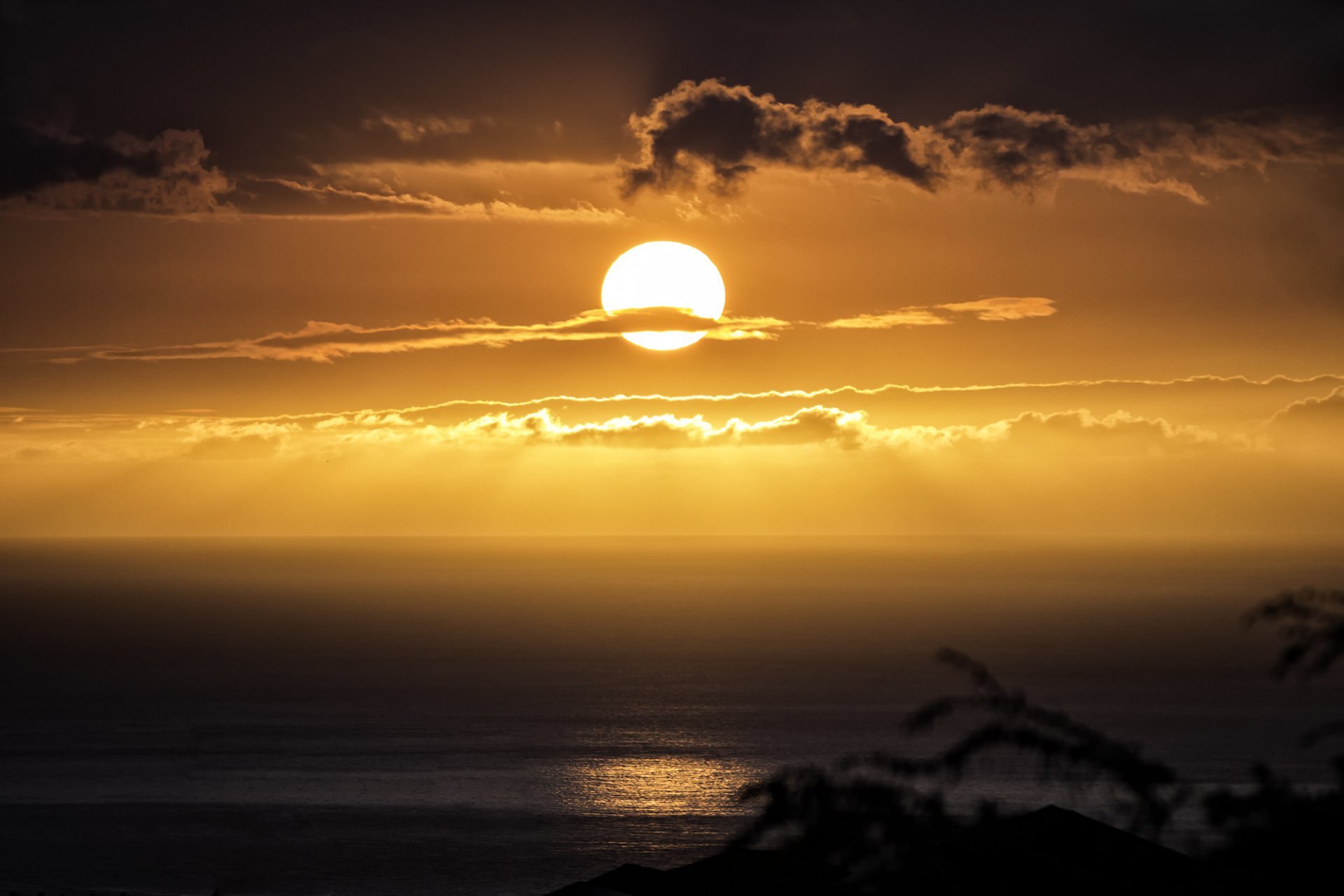 hawaïen coucher de soleil hawaii océan plage ciel horizon soleil