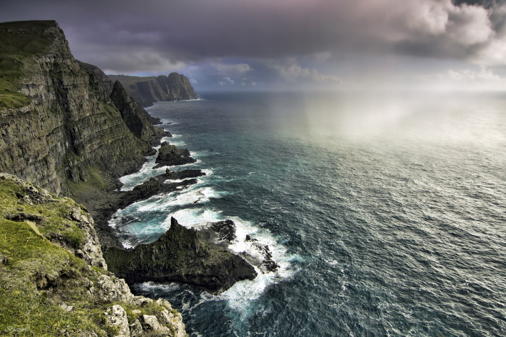 islas feroe océano rocas costa