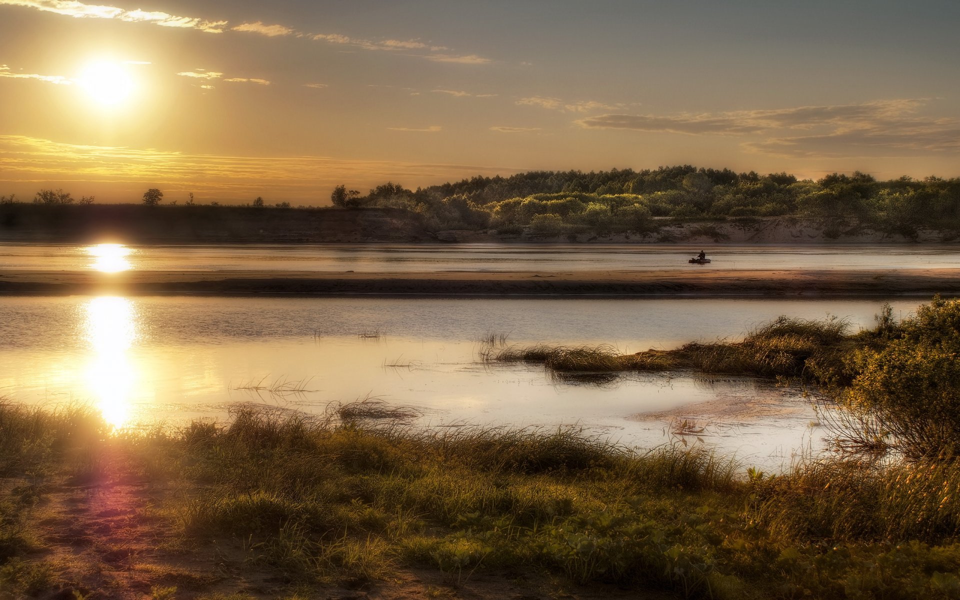 tramonto fiume natura paesaggio