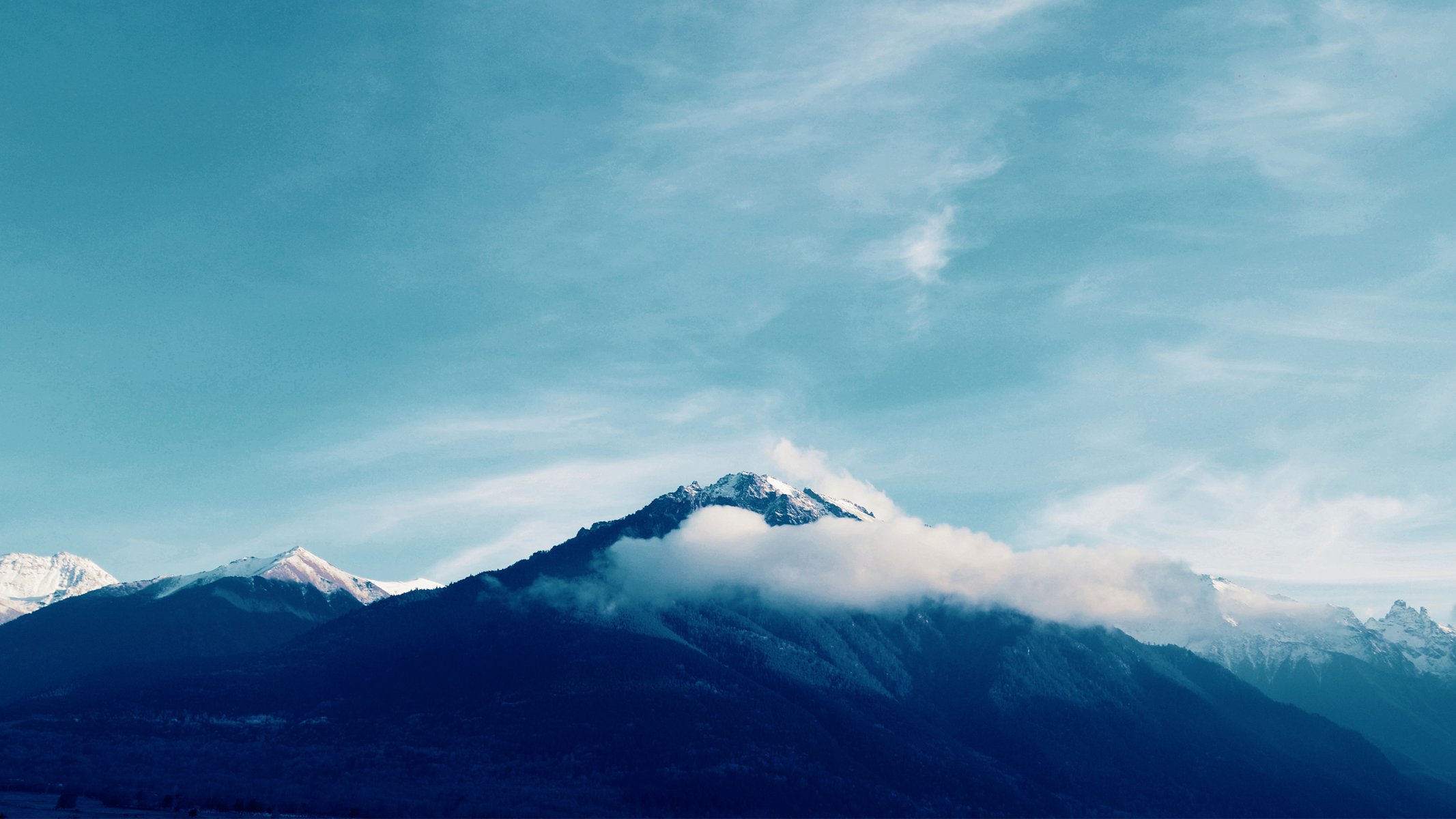 berge wolken gipfel schnee natur