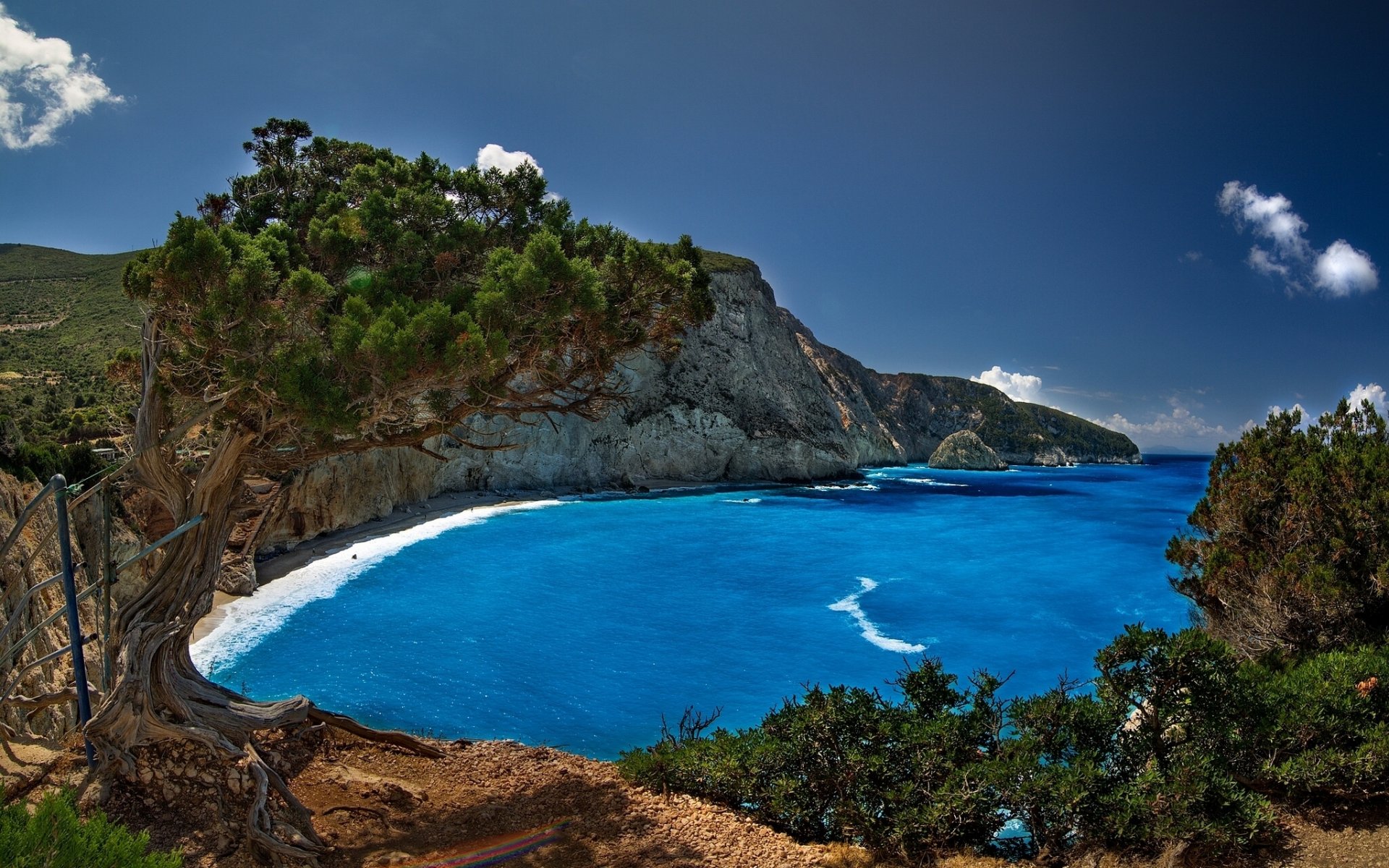 porto katziki lefkada grecja morze ioańskie porto katziki lefkada morze jońskie plaża skały drzewa wybrzeże