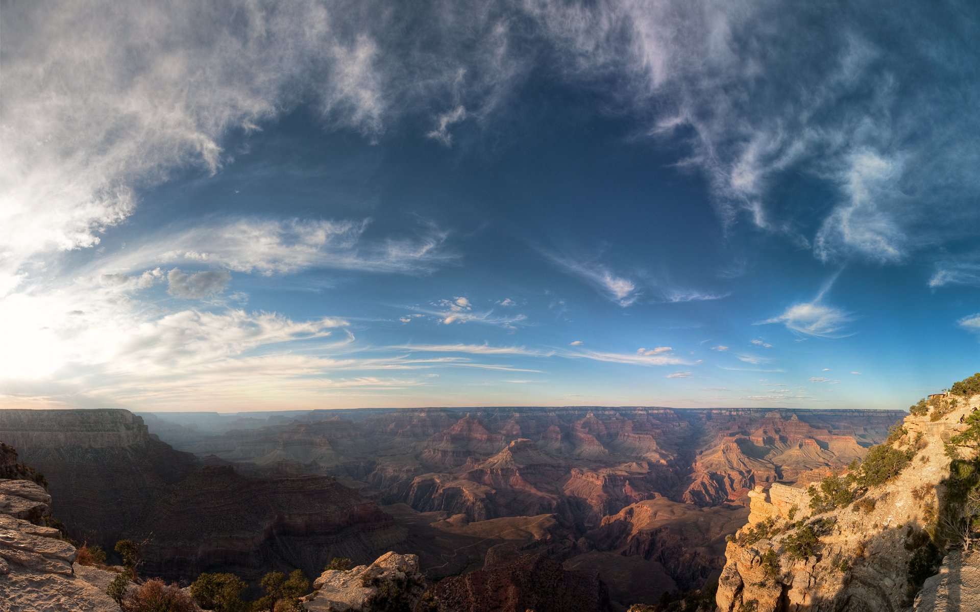 landscape canyon mountain rock sky clouds