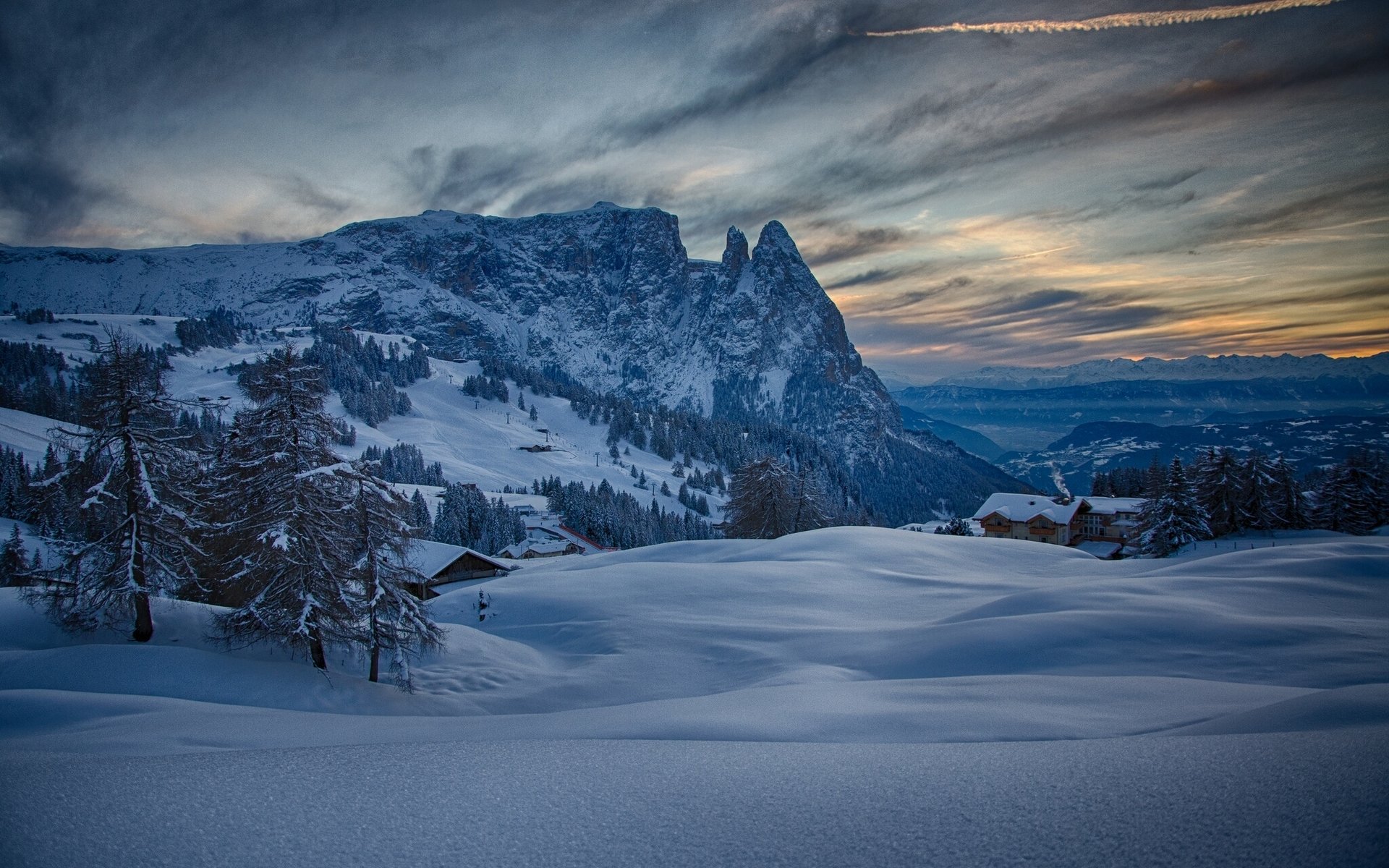 seiser alm trentino-südtirol italien schnee berge winter