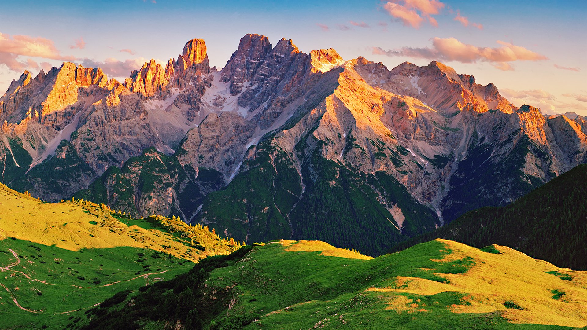 berge sommer pisten wald licht