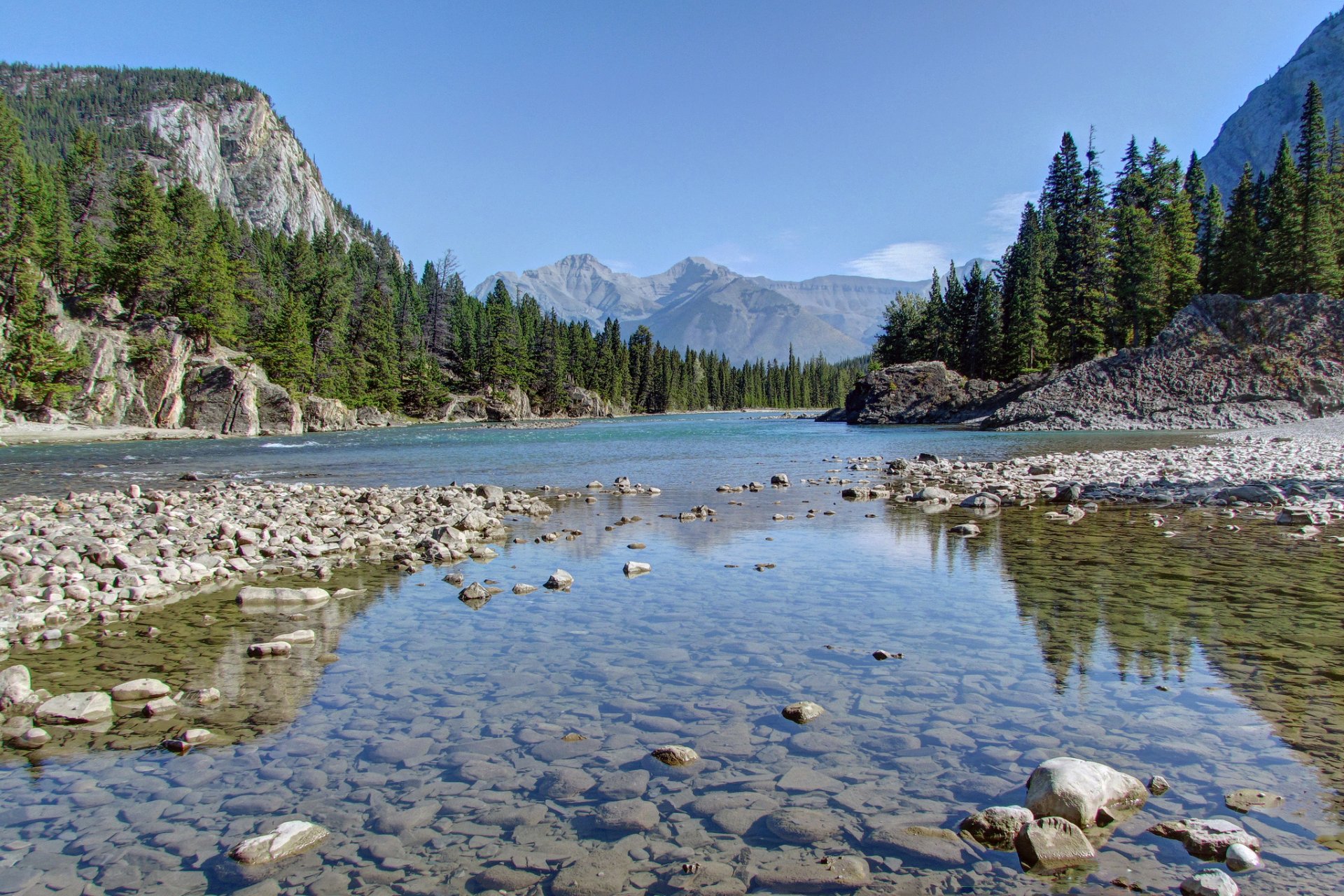 bow valley bow river banff national park alberta canada banff albert valley mountain stones forest