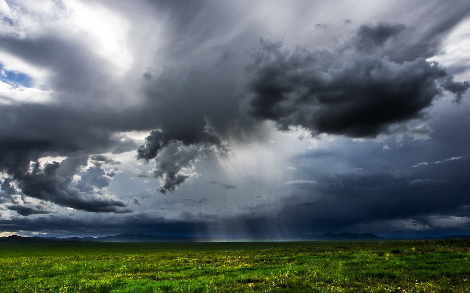 mongolia campo nuvole pioggia paesaggio