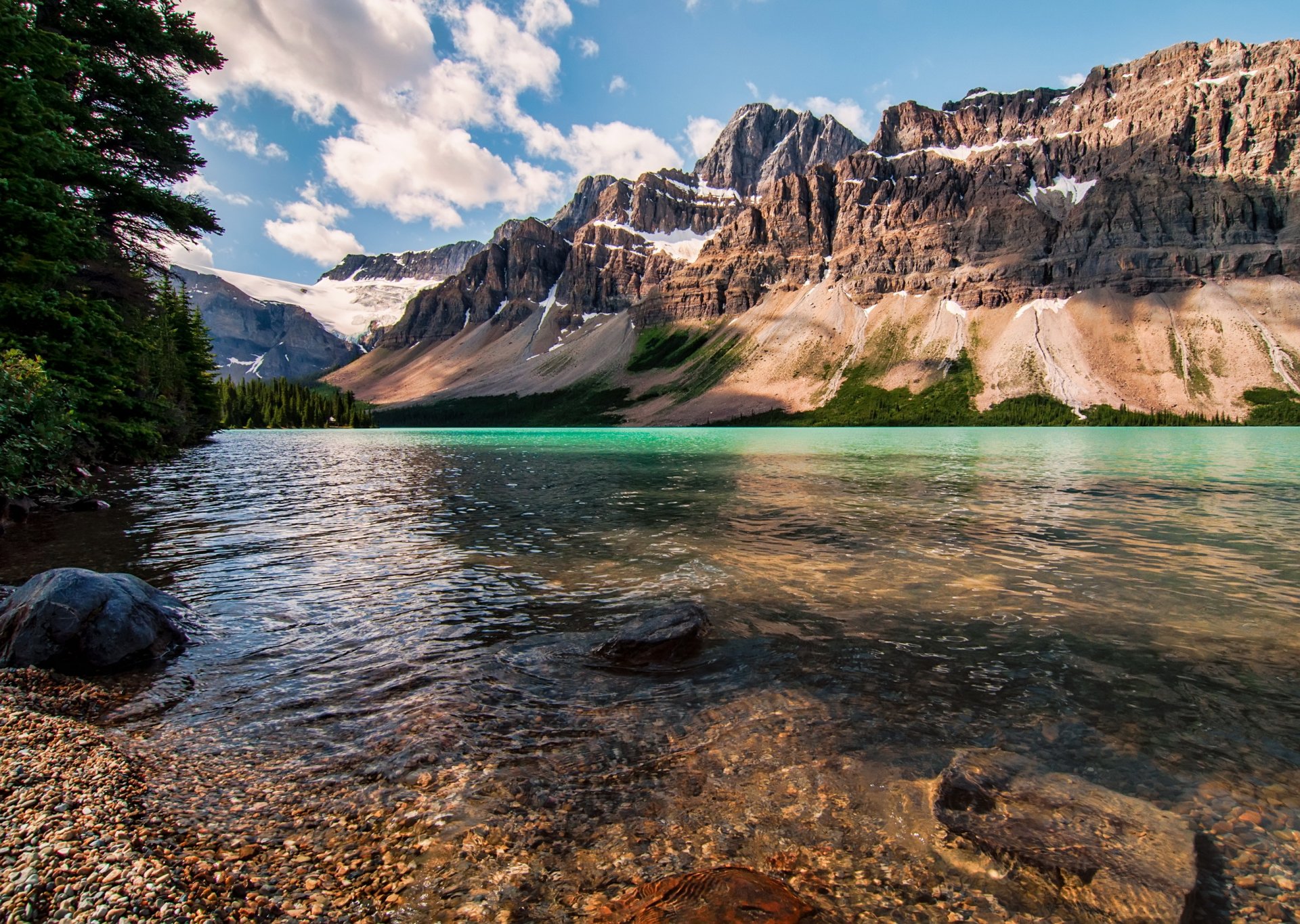 canadá naturaleza montañas nieve río piedras árboles