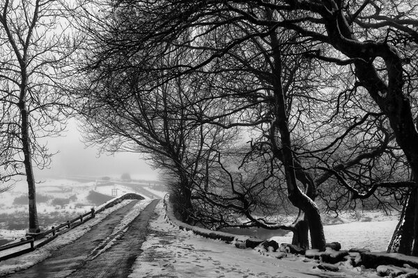 Hiver gris dans le port du village