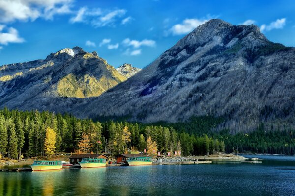 Mountains and forest in a national park in Canada