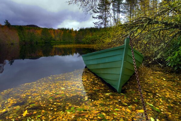 Sfondi barca nel lago