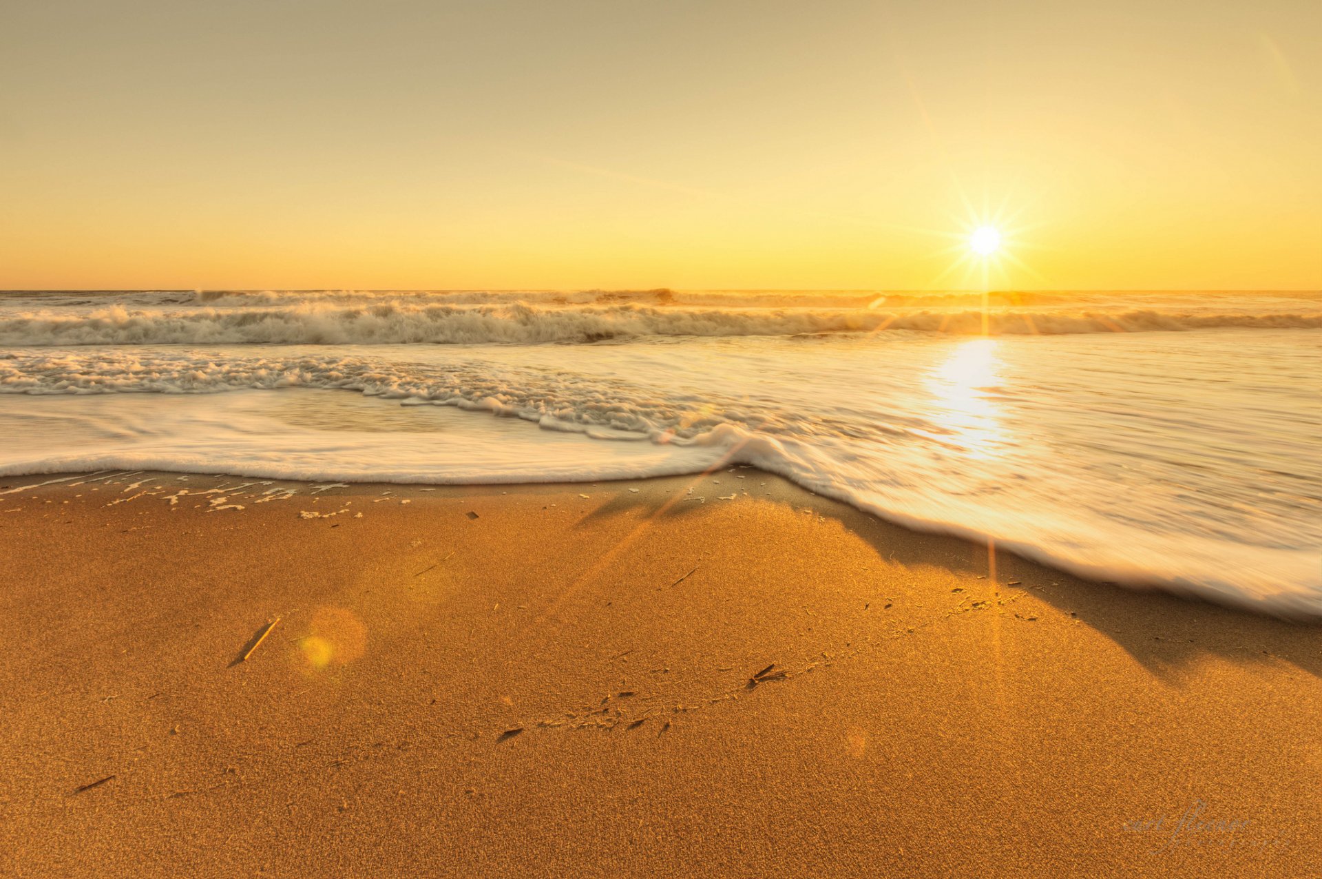 nature paysage ciel coucher de soleil plage mer océan soleil sable aube