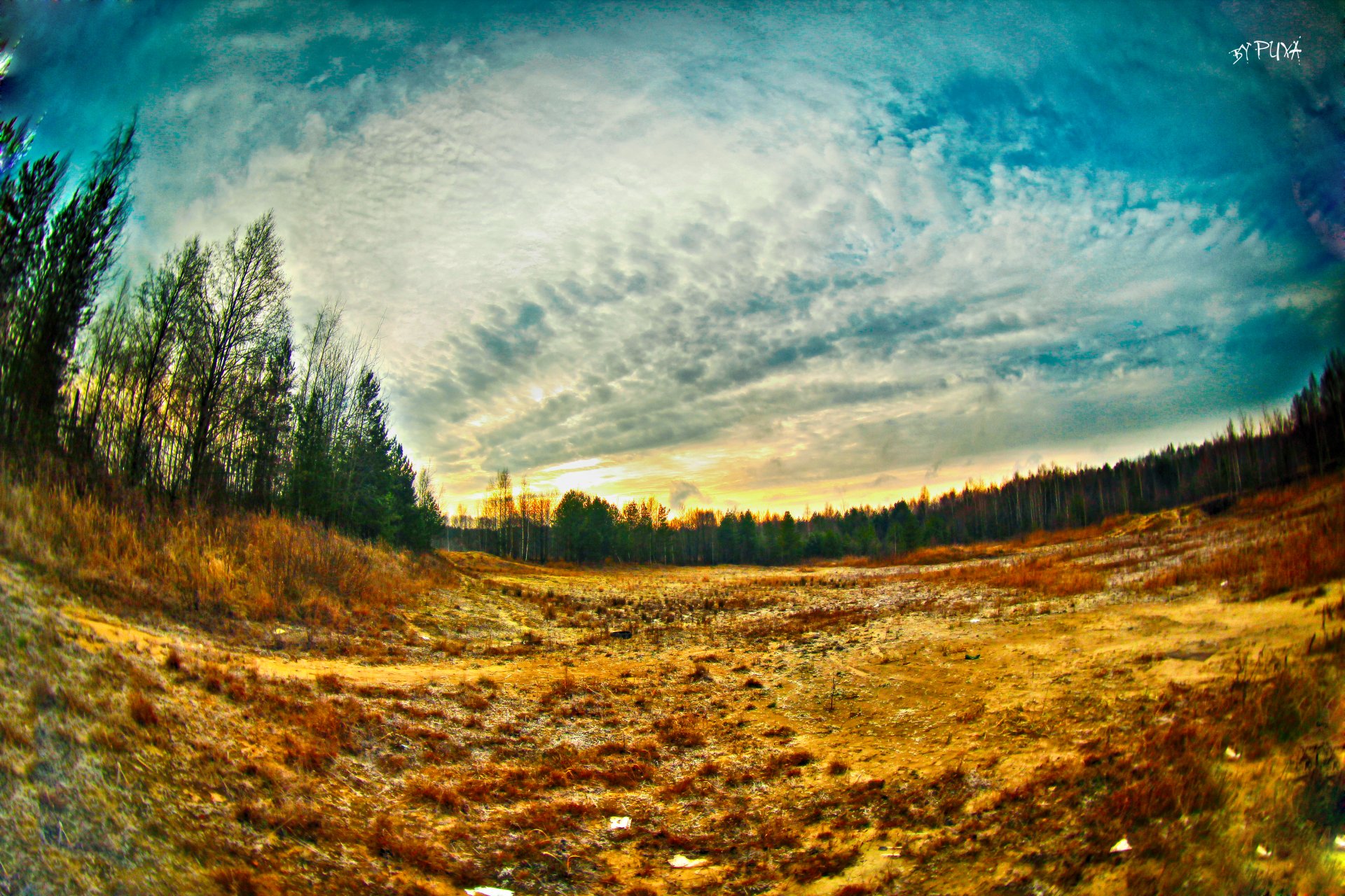 sommer sonnenuntergang hdr fisheye landschaft