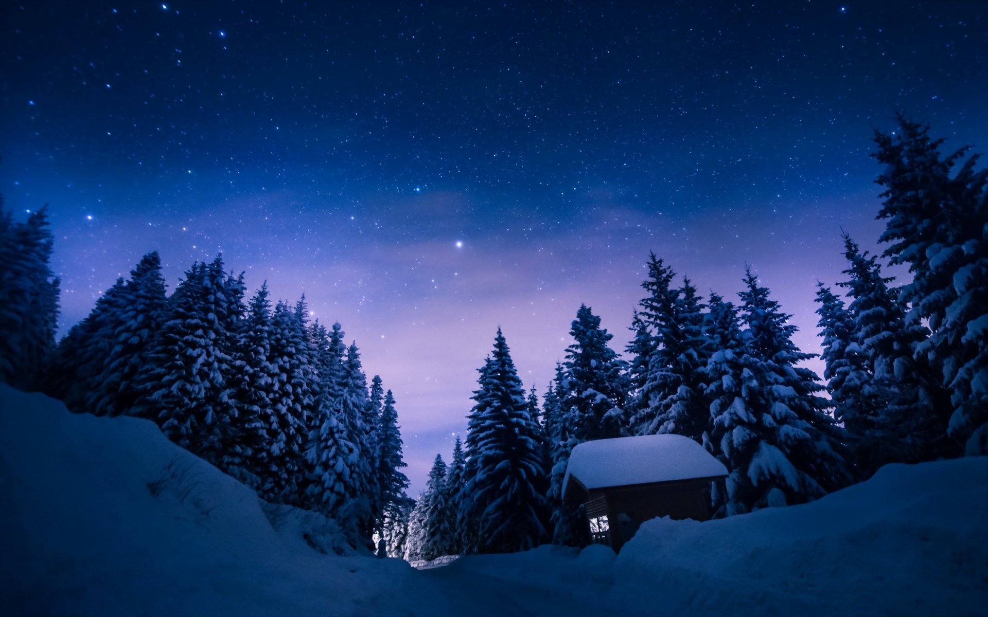 nacht winter landschaft