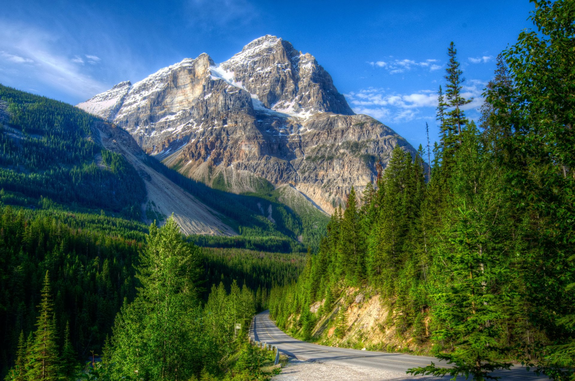 parque montaña carretera bosque pendiente paisaje canadá yoho hdr naturaleza