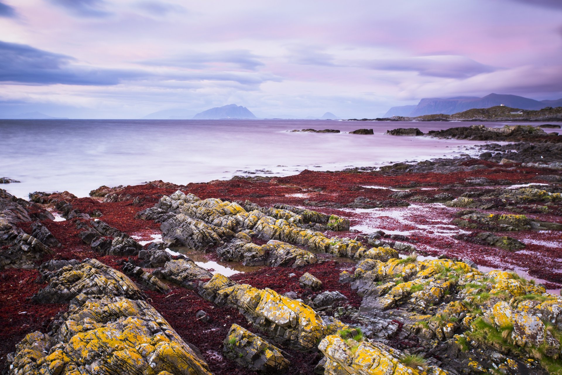 ea beach stones night sunset