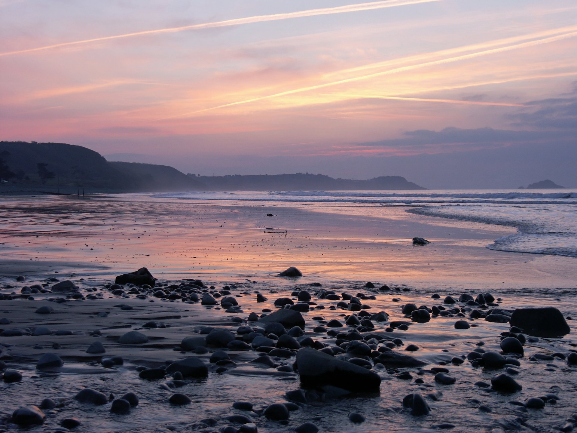 ea beach stones sunset