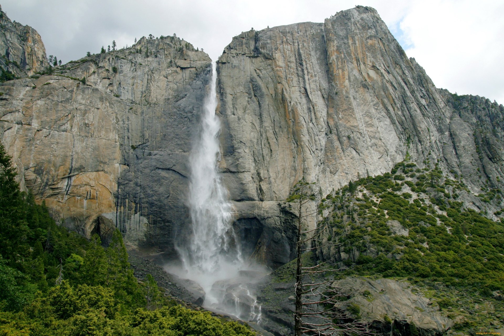 landscape yosemite usa california waterfall