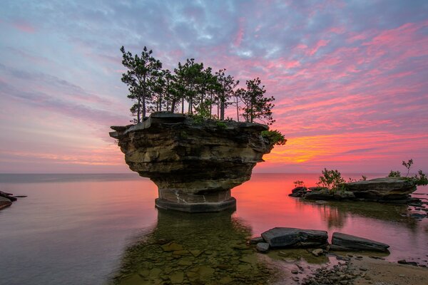 Lac Huron dans l état du Michigan aux États-Unis