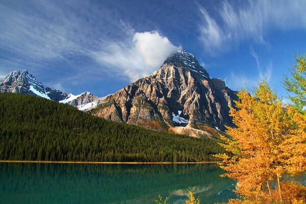 Lac au Mont Khéphren, Canada