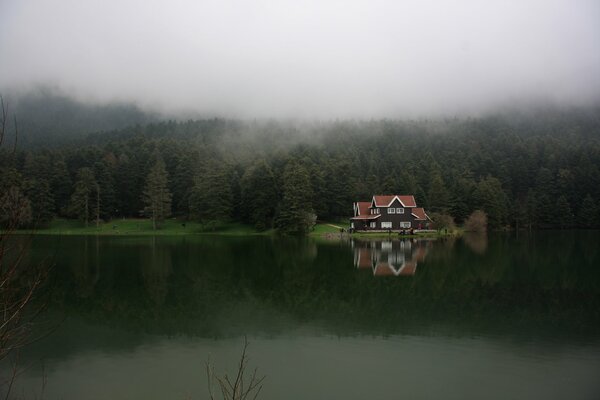 Turquía. Niebla en el lago Geljuke