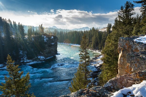 View from the cliffs of the Bow River