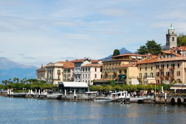 City embankment in Italy landscape