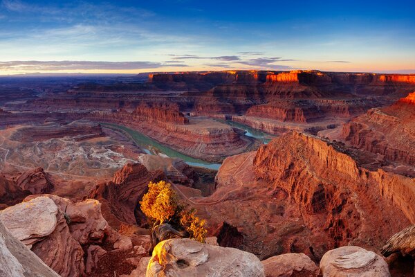 Terracotta rocks and blue sky