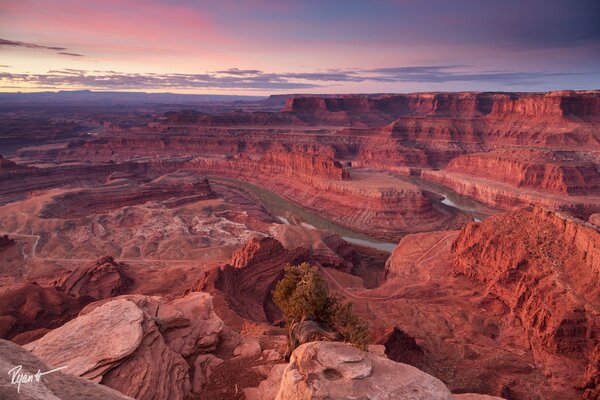 Canyon in the USA during sunset