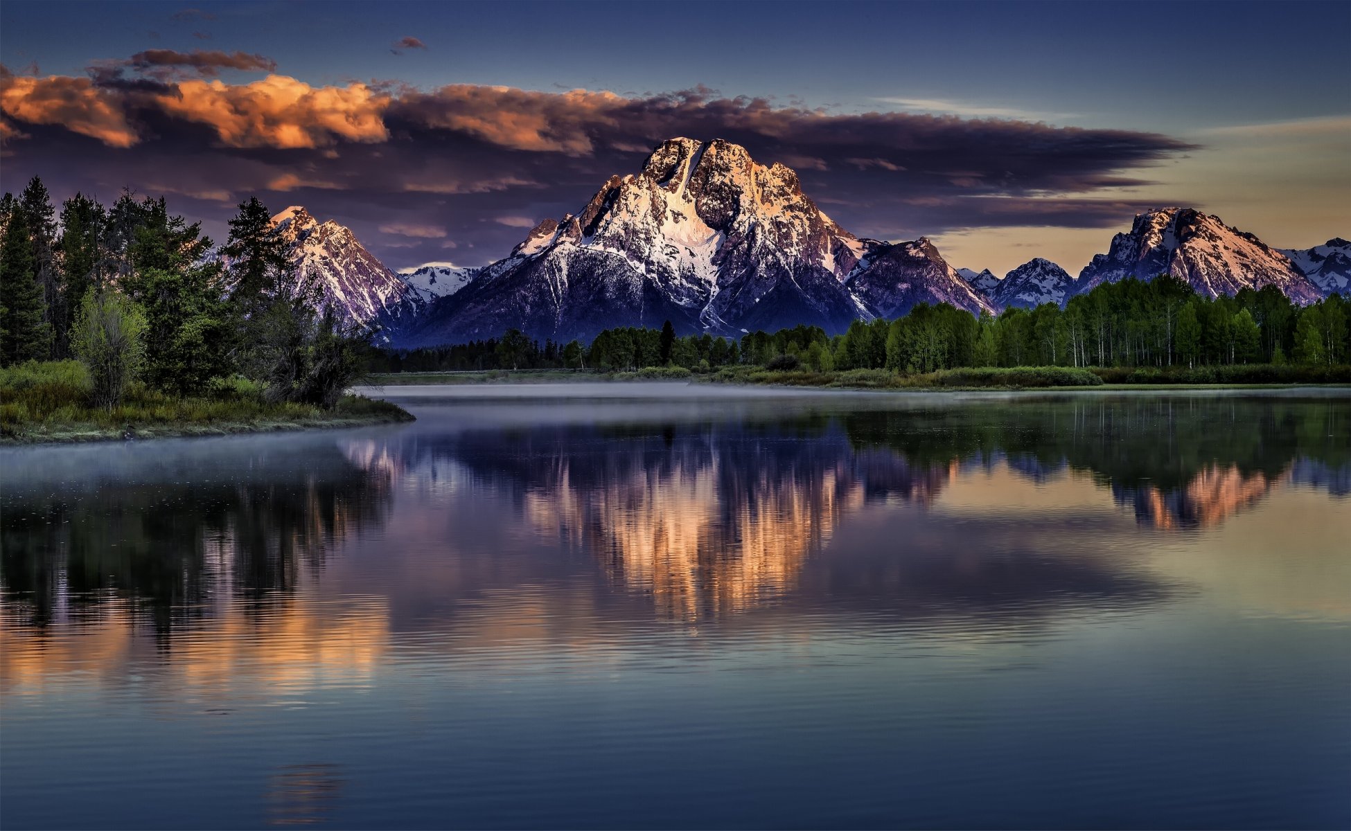 monte moran fiume snake grand teton national park wyoming fiume snake grand teton riflessione