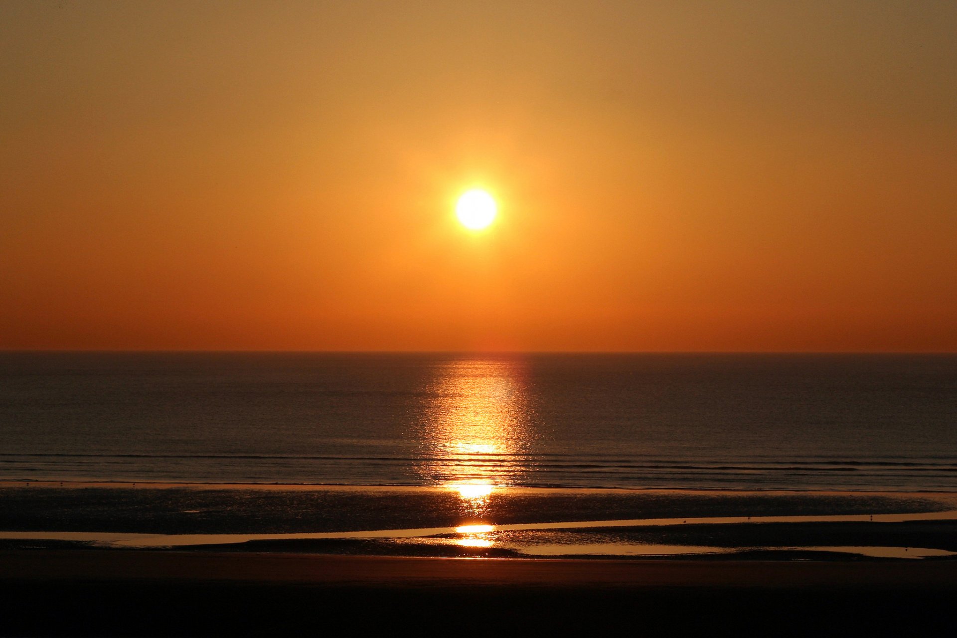 mer plage soleil coucher de soleil