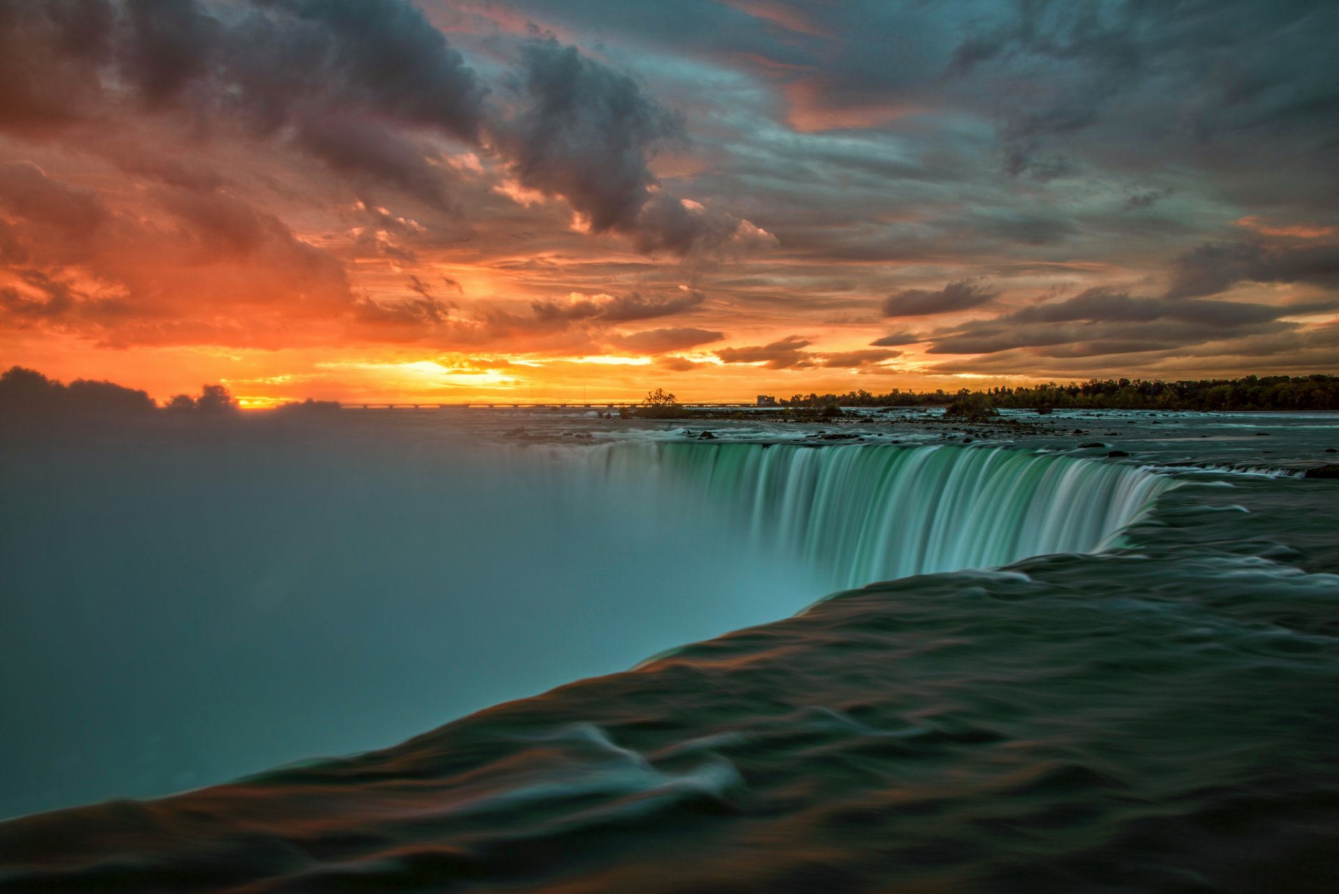 canada ontario fiume niagara mattina alba