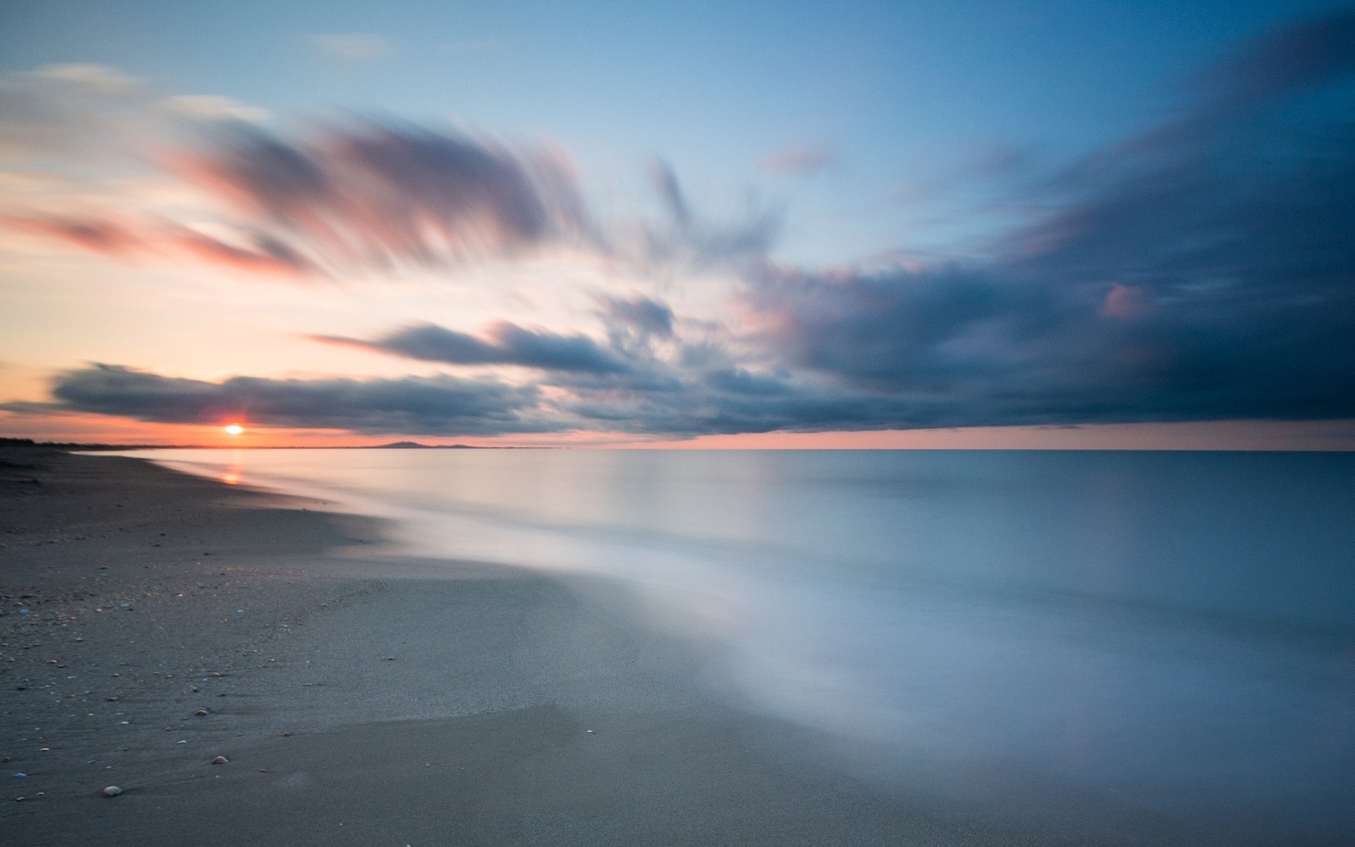 landschaft natur meer sand strand fluss wasser ozean wolken hintergrund abend tapete widescreen vollbild widescreen widescreen