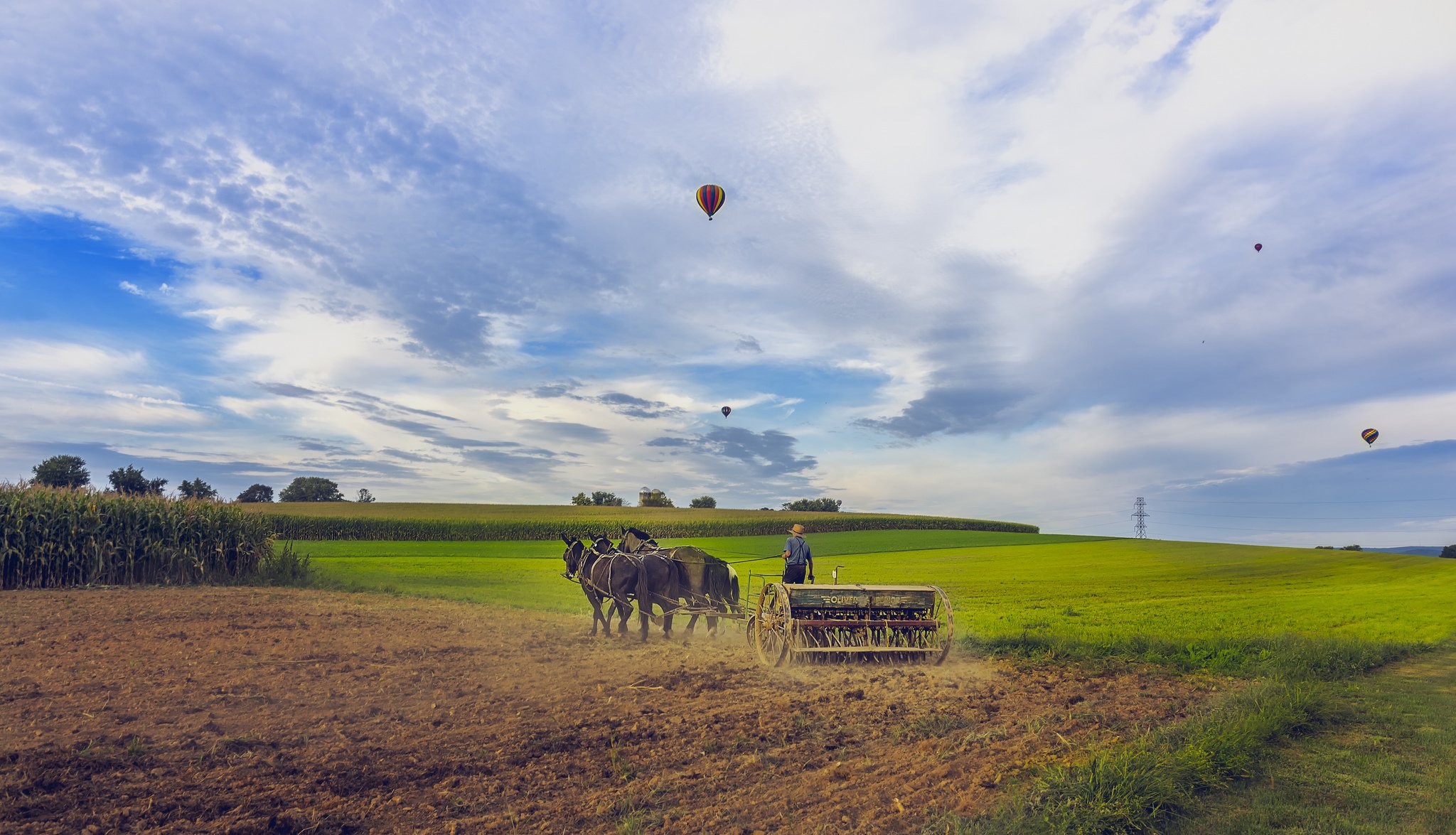 ballons ciel sport paysage