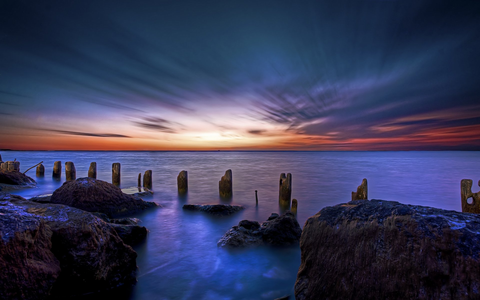 oceano paesaggio natura alba del mattino