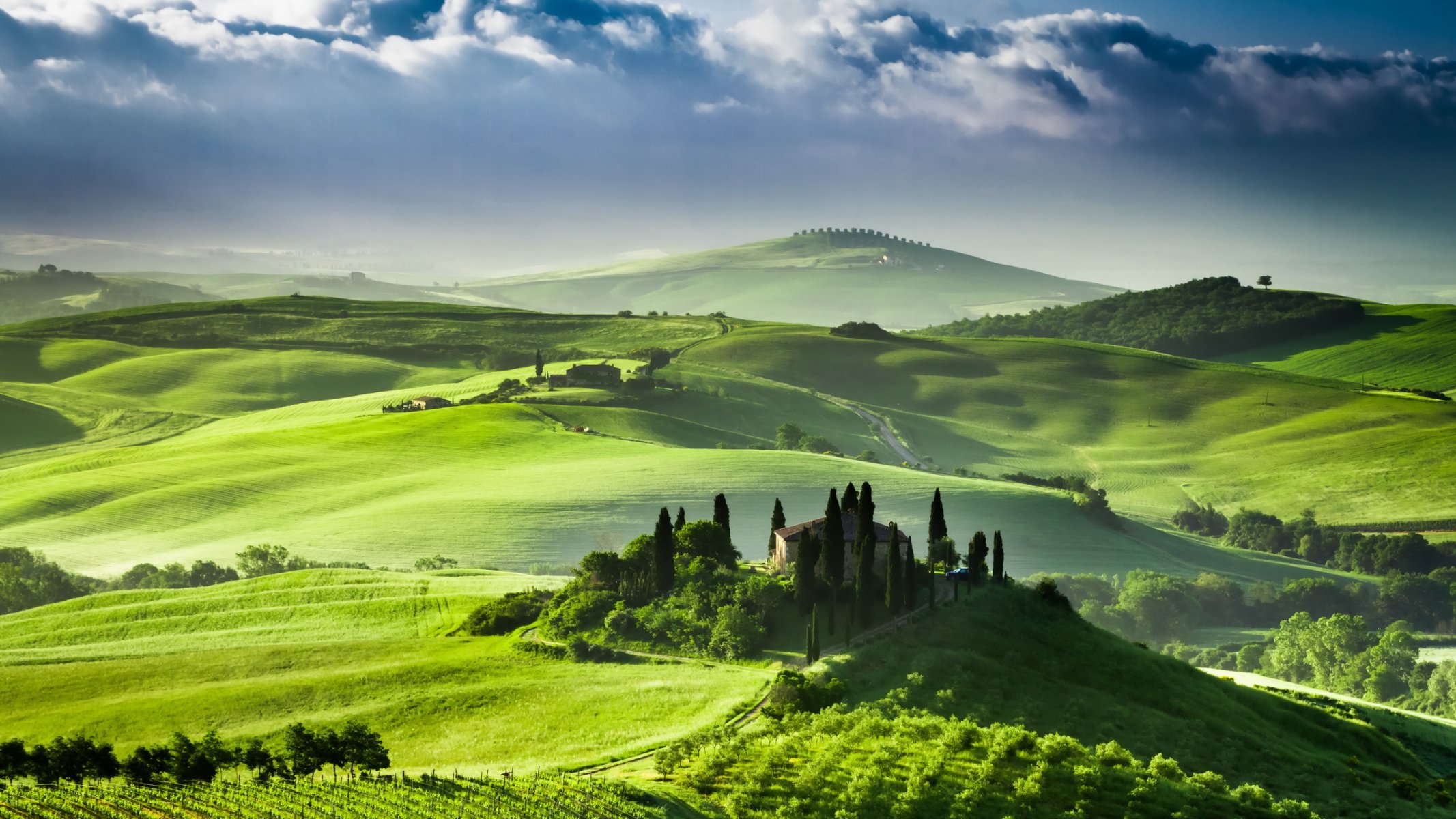 unrise in san quirico d orcia tuscany italy