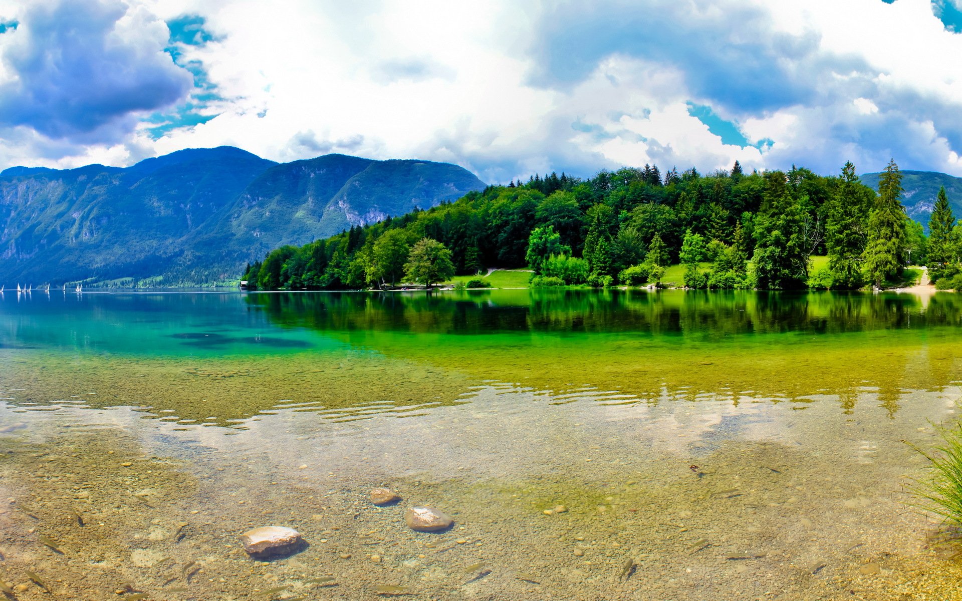 slowenien berge natur sommer fluss