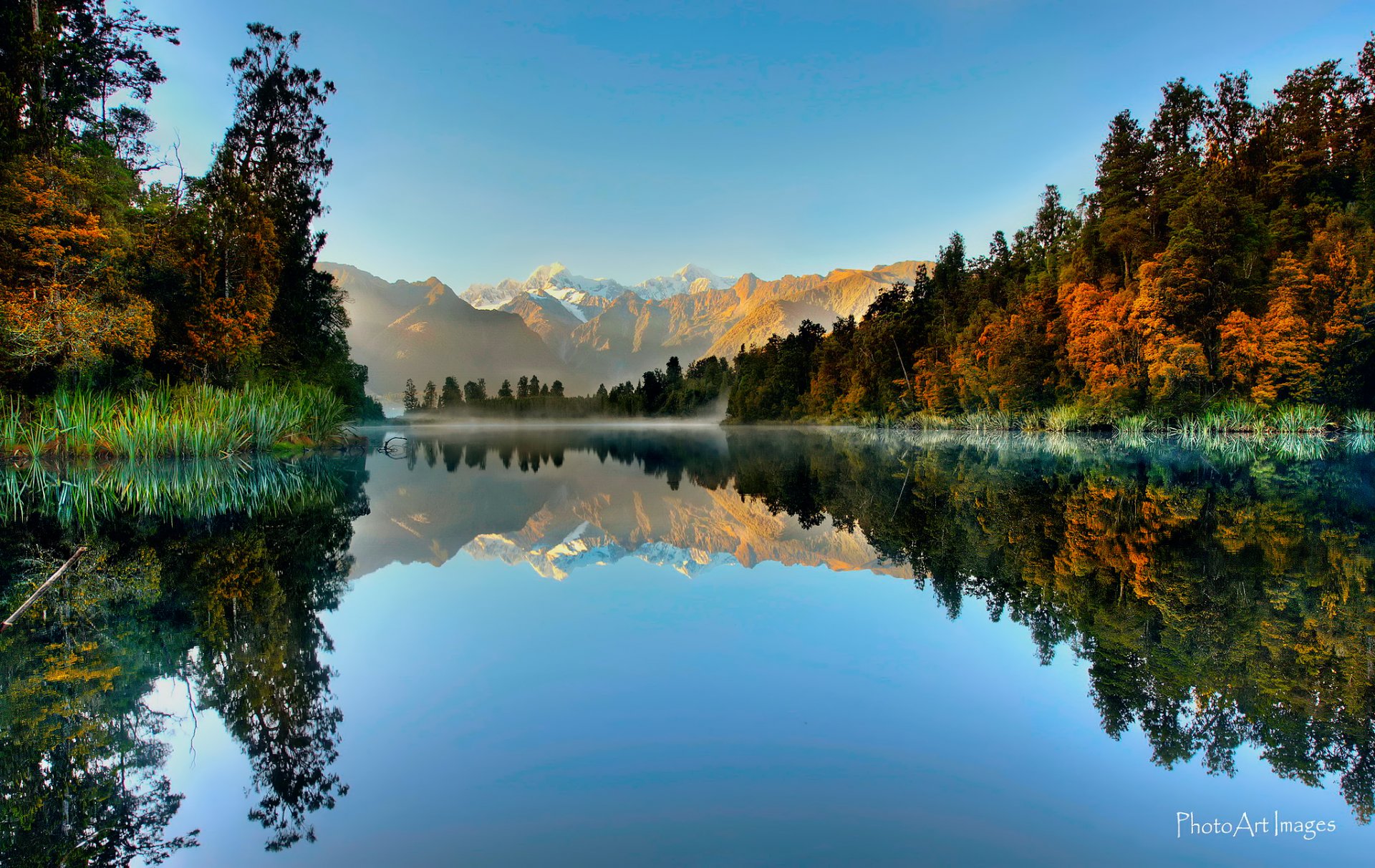 nueva zelanda isla sur parque nacional westland glaciar fox lago matheson lago montañas bosque reflexiones