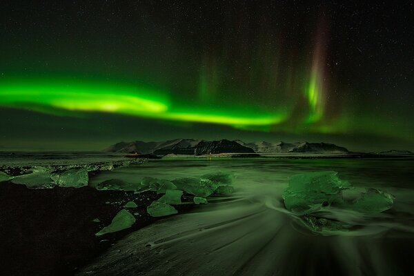 Northern Lights and cold night