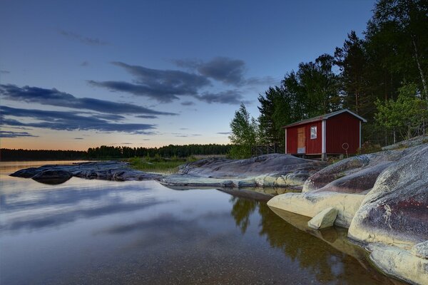 Morning at the lake house