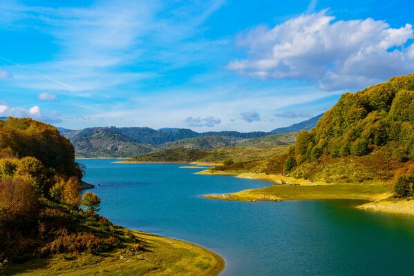 Lago e foresta vicina